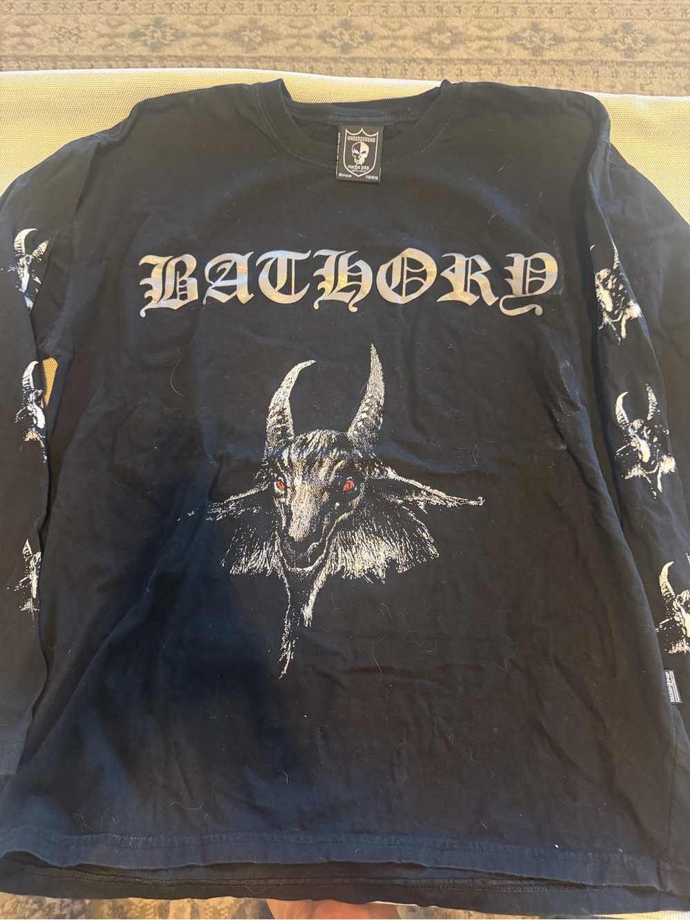 Underground Black Bathory Long Sleeve Band Tee
